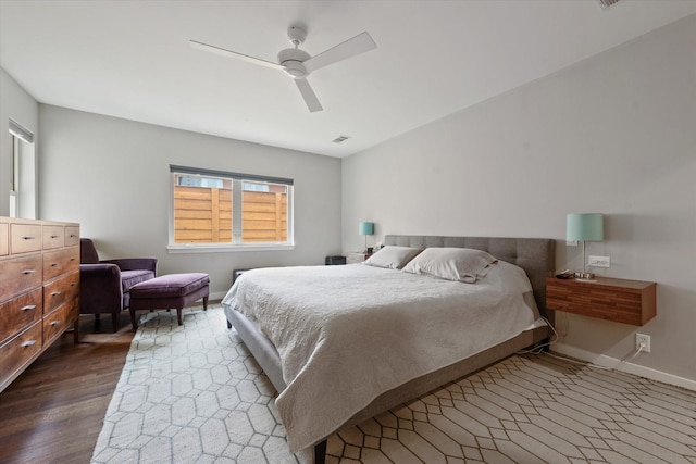 133 Lakeridge Dr, Dallas, TX 75218 - bedroom featuring wood finished floors and ceiling fan