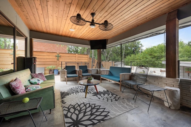 133 Lakeridge Dr, Dallas, TX 75218 - sunroom featuring outdoor lounge area, healthy amount of natural light, and ceiling fan