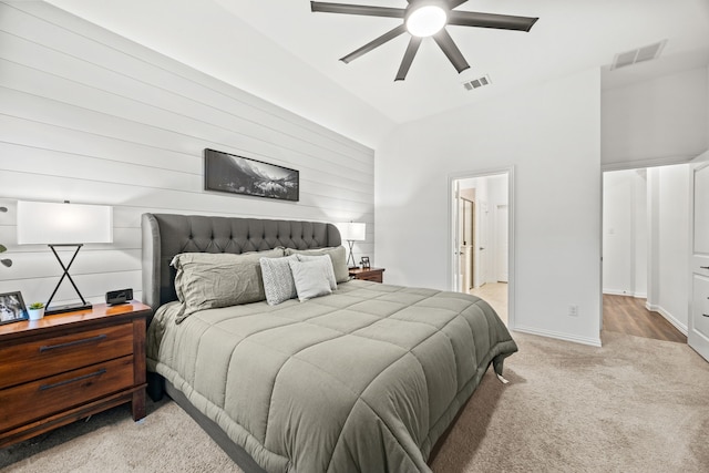 1224 Caprock Dr, Forney, TX 75126 - bedroom featuring light colored carpet, ceiling fan, and ensuite bath