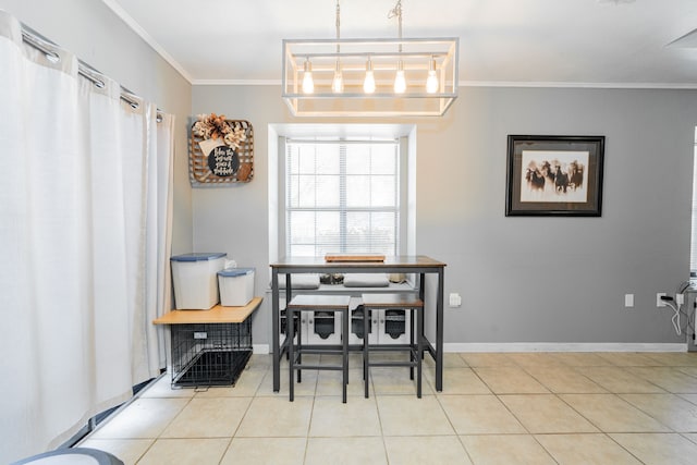 2120 Lisa Cir, Canton, TX 75103 - tiled dining area with crown molding and baseboards