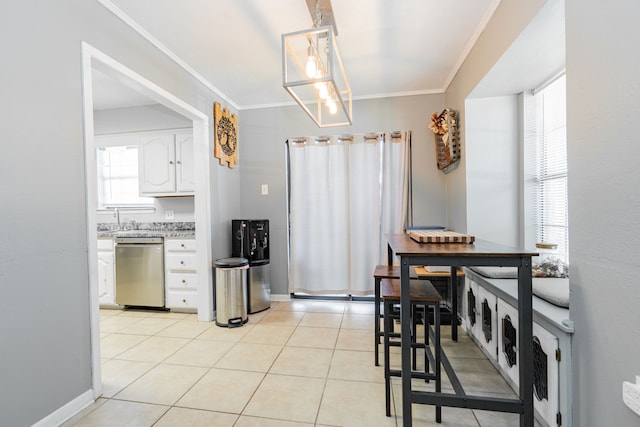 2120 Lisa Cir, Canton, TX 75103 - dining area featuring ornamental molding and light tile patterned floors