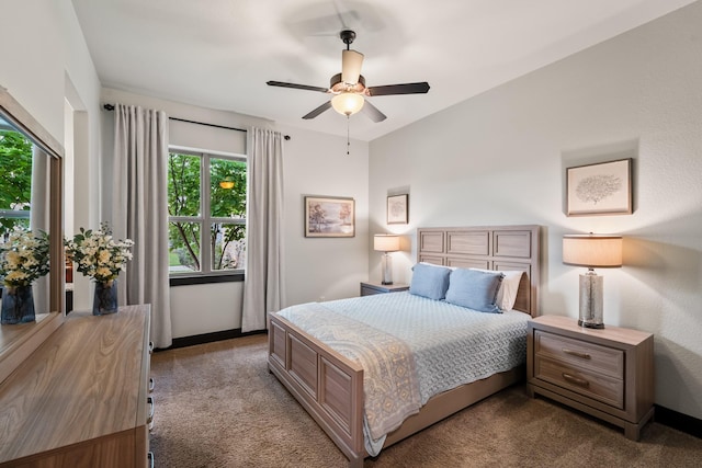 215 Thornhill Cir, Double Oak, TX 75077 - carpeted bedroom featuring a ceiling fan