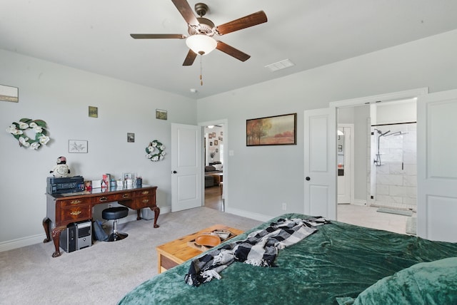 3385 Dps Tower Rd, Perrin, TX 76486 - bedroom with light carpet and a ceiling fan