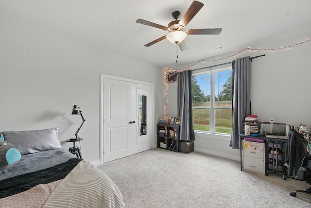 3385 Dps Tower Rd, Perrin, TX 76486 - bedroom with carpet floors and a ceiling fan