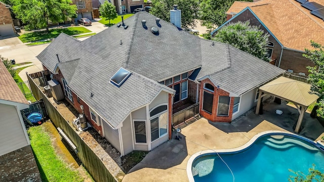 5709 Courtney Cir, Haltom City, TX 76137 - view from above of property with a pool area