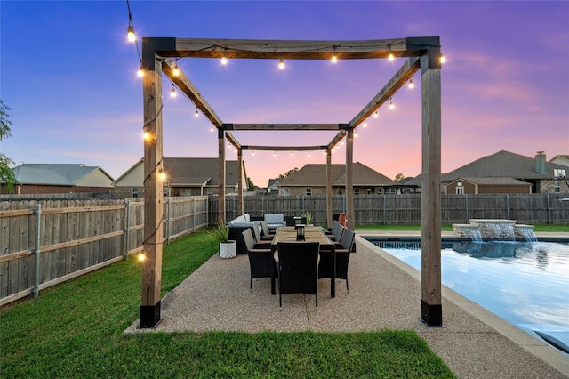 386 Cavitt Ct, Robinson, TX 76706 - patio terrace at dusk featuring a patio