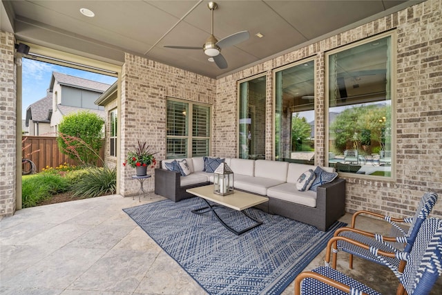 6286 Brentway Rd, Frisco, TX 75034 - view of patio featuring an outdoor living space and ceiling fan