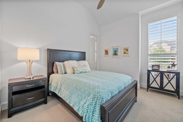 6286 Brentway Rd, Frisco, TX 75034 - carpeted bedroom with vaulted ceiling, ceiling fan, and baseboards