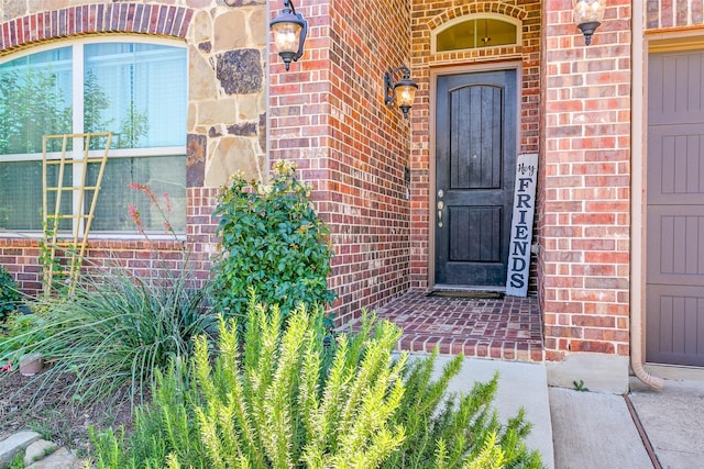 4012 Gennaker Dr, Denton, TX 76210 - doorway to property featuring brick siding