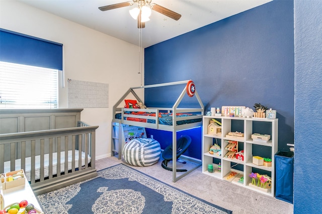 4012 Gennaker Dr, Denton, TX 76210 - carpeted bedroom featuring a ceiling fan