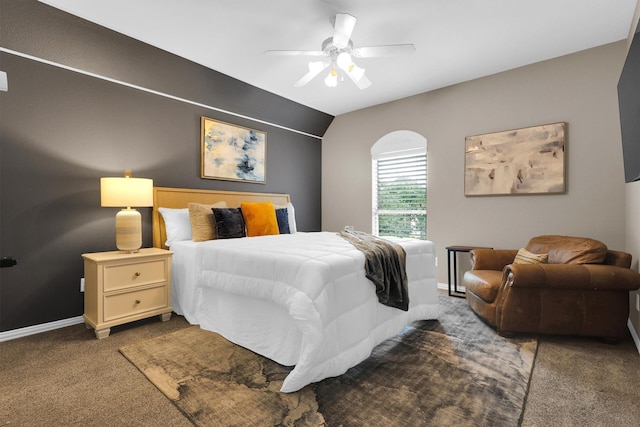 11667 Bent Creek Trl, Frisco, TX 75033 - carpeted bedroom with a ceiling fan and lofted ceiling