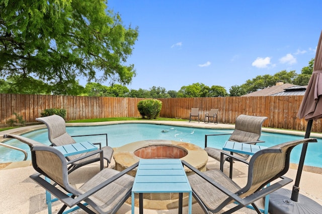 1720 Norwood Dr, Hurst, TX 76054 - view of pool with a fenced backyard and a patio