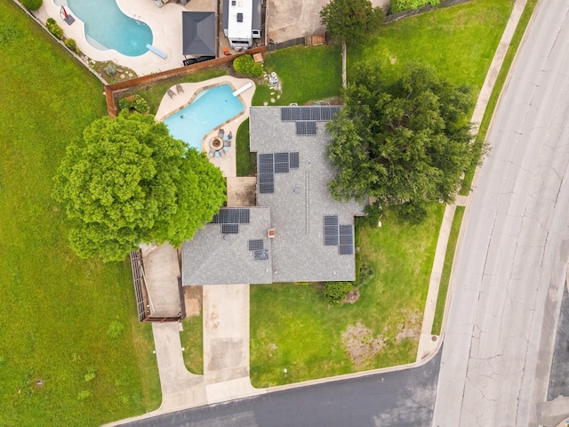 1720 Norwood Dr, Hurst, TX 76054 - view from above of property with a pool