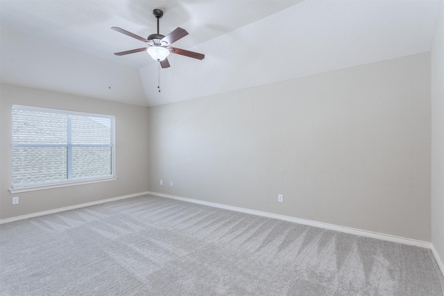 4109 Barnsley Dr, Plano, TX 75093 - unfurnished room with carpet flooring, a ceiling fan, lofted ceiling, and baseboards