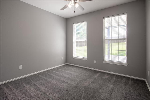 103 Saddle Club Rd, Weatherford, TX 76088 - unfurnished room featuring dark colored carpet, a ceiling fan, and baseboards