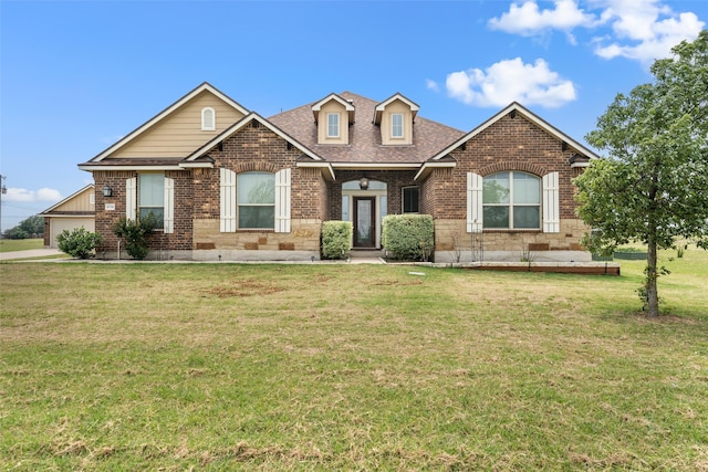 4756 Old Lorena Rd, Lorena, TX 76655 - view of front of property featuring brick siding, a front yard, and roof with shingles