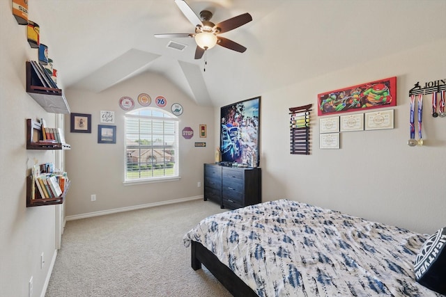 1500 Alamo Bell Way, Fort Worth, TX 76052 - bedroom featuring carpet floors, lofted ceiling, and ceiling fan