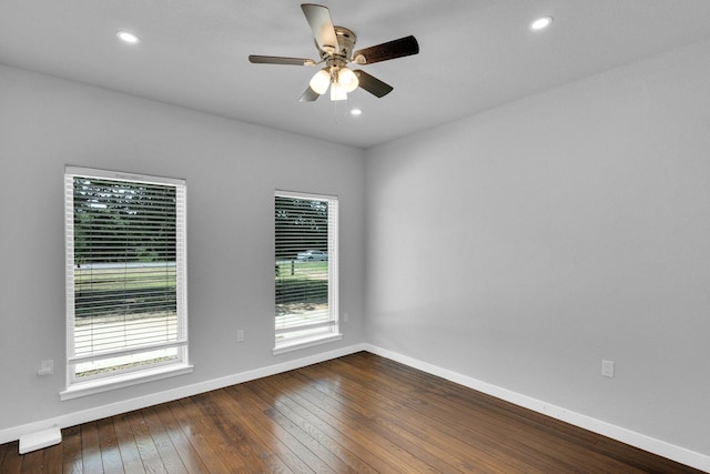 815 N Seven Points Dr, Kemp, TX 75143 - unfurnished room featuring baseboards, plenty of natural light, a ceiling fan, and recessed lighting