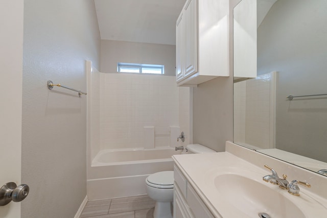 6937 Andress Dr, Fort Worth, TX 76132 - bathroom featuring toilet, vanity, and washtub / shower combination