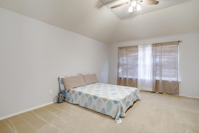 9805 Rockledge Rd, Fort Worth, TX 76108 - carpeted bedroom featuring lofted ceiling, a ceiling fan, and baseboards