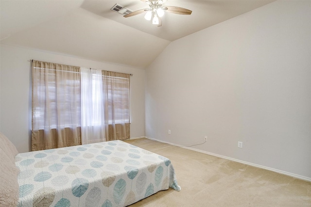 9805 Rockledge Rd, Fort Worth, TX 76108 - bedroom with vaulted ceiling, carpet flooring, a ceiling fan, and baseboards