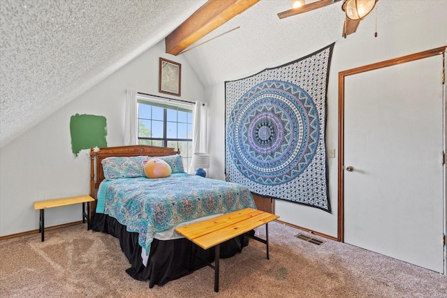 500 W San Diego St, Detroit, TX 75436 - bedroom featuring a textured ceiling, carpet floors, a ceiling fan, and baseboards