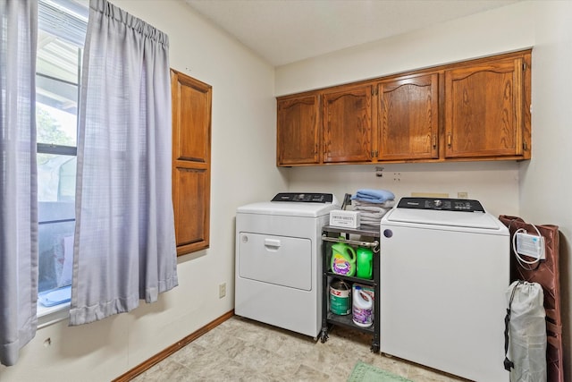 500 W San Diego St, Detroit, TX 75436 - washroom with washer and dryer, cabinet space, and baseboards
