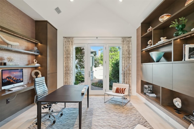 315 Oxford Pl, Coppell, TX 75019 - office featuring lofted ceiling and recessed lighting