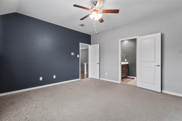 506 Cool Canyon Trl, Princeton, TX 75407 - unfurnished bedroom featuring carpet, baseboards, ensuite bathroom, and a ceiling fan