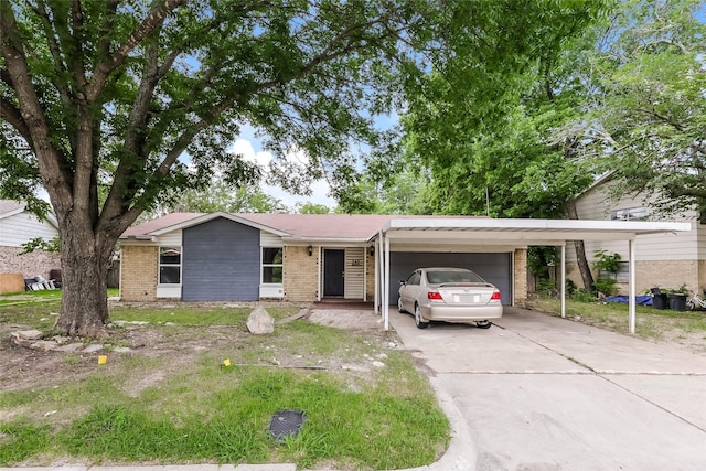 245 Straw Rd, Saginaw, TX 76179 - mid-century inspired home with an attached carport, brick siding, driveway, and an attached garage
