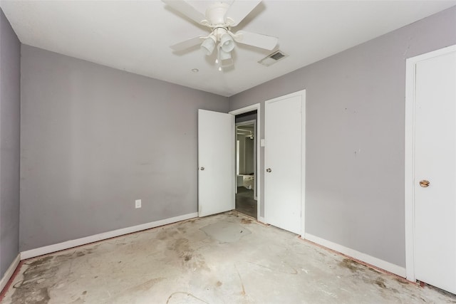 245 Straw Rd, Saginaw, TX 76179 - unfurnished bedroom featuring concrete flooring, baseboards, and ceiling fan