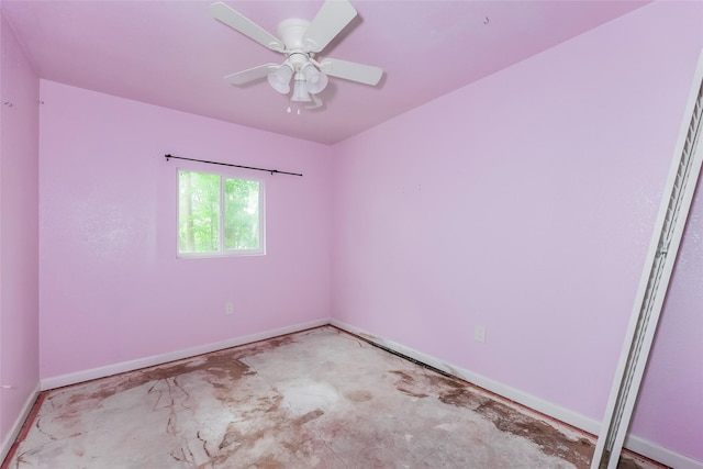 245 Straw Rd, Saginaw, TX 76179 - spare room featuring concrete flooring, baseboards, and a ceiling fan