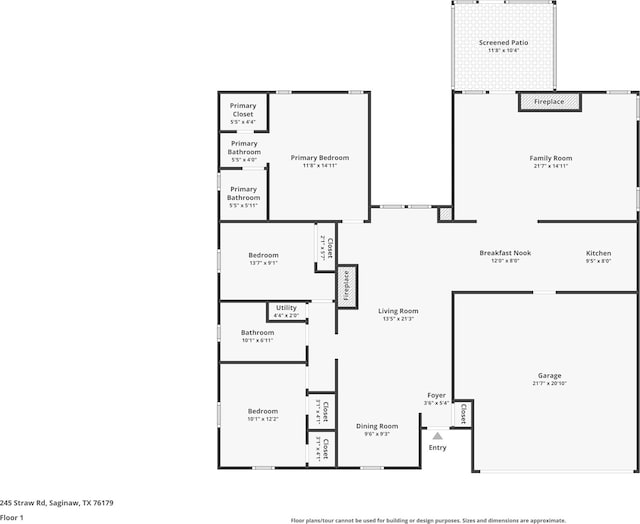 245 Straw Rd, Saginaw, TX 76179 - floor plan / room layout