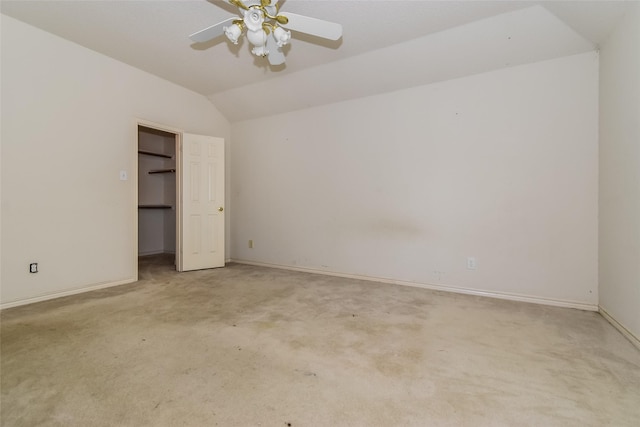 4005 Cavalier Dr, Rowlett, TX 75088 - unfurnished bedroom with carpet, lofted ceiling, baseboards, and a ceiling fan