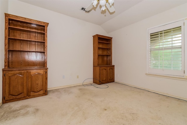 4005 Cavalier Dr, Rowlett, TX 75088 - carpeted spare room featuring vaulted ceiling and a ceiling fan