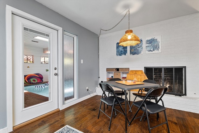 2816 Nottingham Dr, Denton, TX 76209 - dining space featuring dark wood-style floors and baseboards