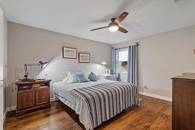 2816 Nottingham Dr, Denton, TX 76209 - bedroom with wood finished floors, baseboards, and ceiling fan