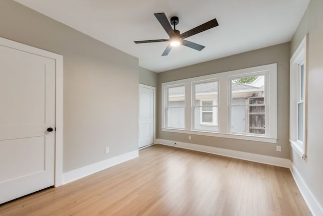 5836 Marquita Ave, Dallas, TX 75206 - spare room with light wood-type flooring, baseboards, and ceiling fan