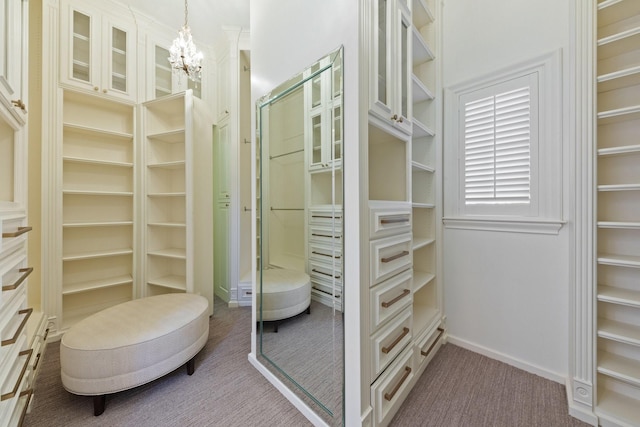 2 Terrabella Ln, Heath, TX 75032 - spacious closet with a chandelier and carpet floors