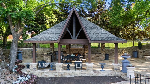 2 Terrabella Ln, Heath, TX 75032 - surrounding community with a gazebo and a patio