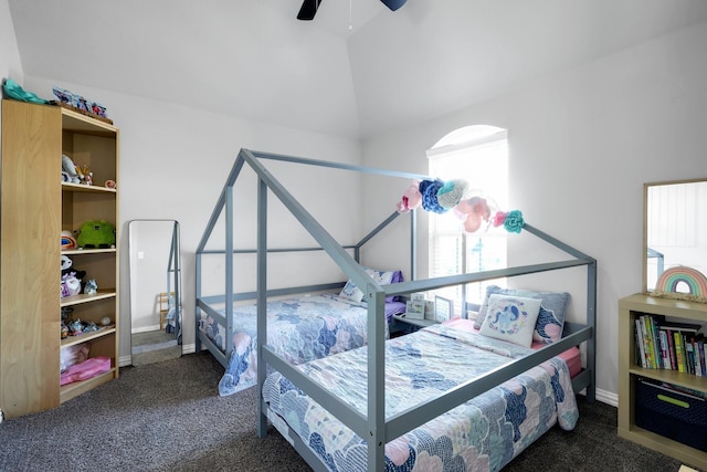 2806 Palmerston Dr, Midlothian, TX 76065 - bedroom featuring carpet flooring, multiple windows, lofted ceiling, and baseboards