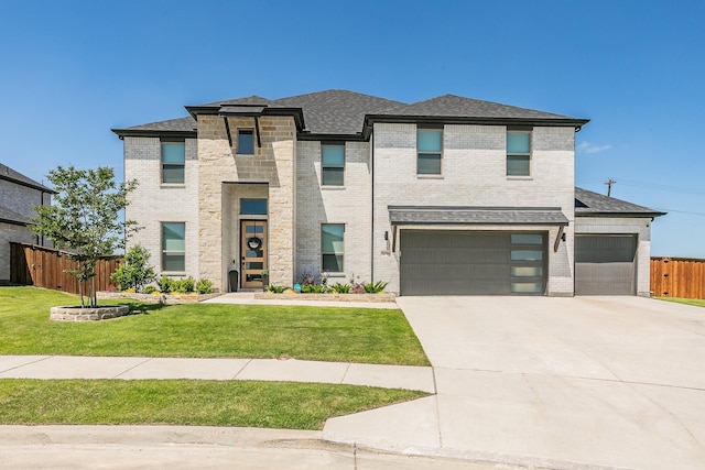14709 Storyteller Ln, Fort Worth, TX 76052 - view of front of property with driveway, a garage, a shingled roof, and brick siding