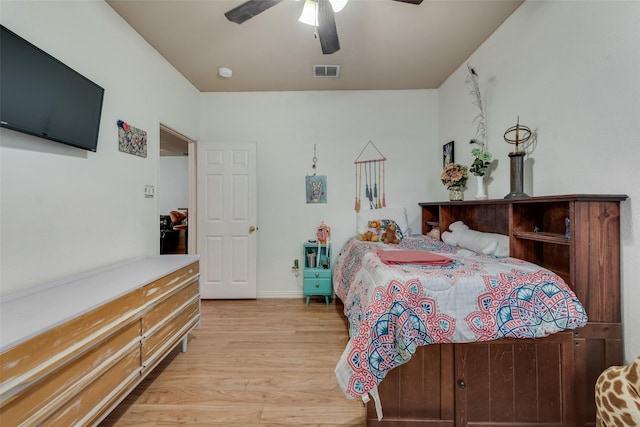 1053 Pullman Dr, Saginaw, TX 76131 - bedroom with light wood-style floors, a ceiling fan, and baseboards