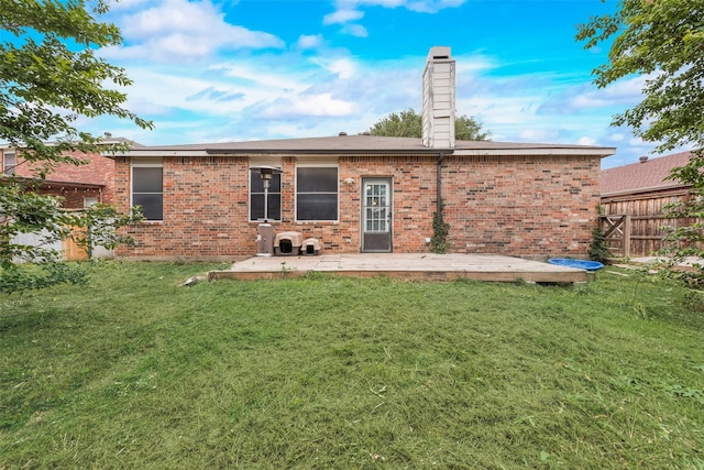 1053 Pullman Dr, Saginaw, TX 76131 - rear view of property featuring brick siding, a chimney, and a patio