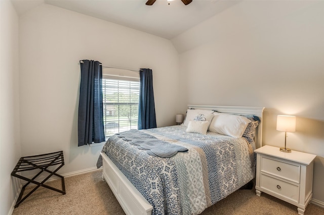 336 Maggie St, Canton, TX 75103 - bedroom with vaulted ceiling, carpet, baseboards, and a ceiling fan