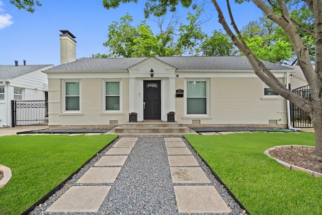 2617 Benbrook Blvd, Fort Worth, TX 76109 - view of front of house featuring brick siding, a chimney, and a shingled roof