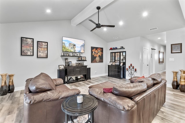 4518 Velta Ln, Abilene, TX 79606 - living area featuring a ceiling fan, light wood-style flooring, baseboards, and recessed lighting