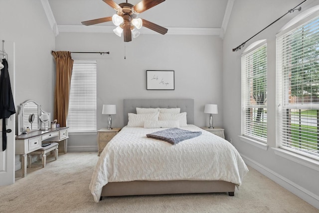 4219 Bal Harbour Ln, Frisco, TX 75033 - carpeted bedroom featuring ornamental molding, multiple windows, baseboards, and ceiling fan