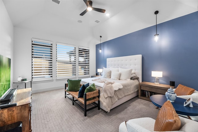 1907 Cedar Bluff Pkwy, Mansfield, TX 76063 - carpeted bedroom featuring lofted ceiling, a ceiling fan, and baseboards