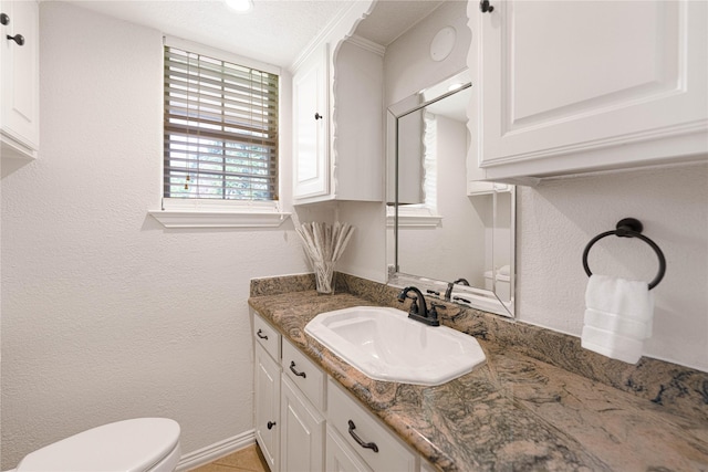 635 E Tripp Rd, Sunnyvale, TX 75182 - half bath with toilet, vanity, and a textured wall